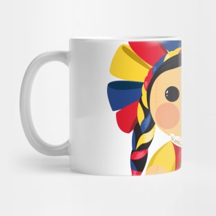 Mexican Doll, María. Mexican Otomi Doll. Traditional Mexican Rag Doll Mug